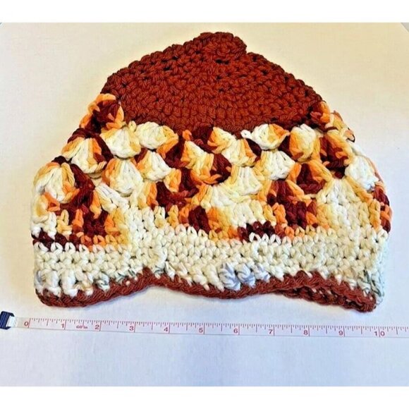 Handmade Chunky Crochet‎ Granny Stitch Boho Cottage Core Winter Hat Beanie - Picture 2 of 2